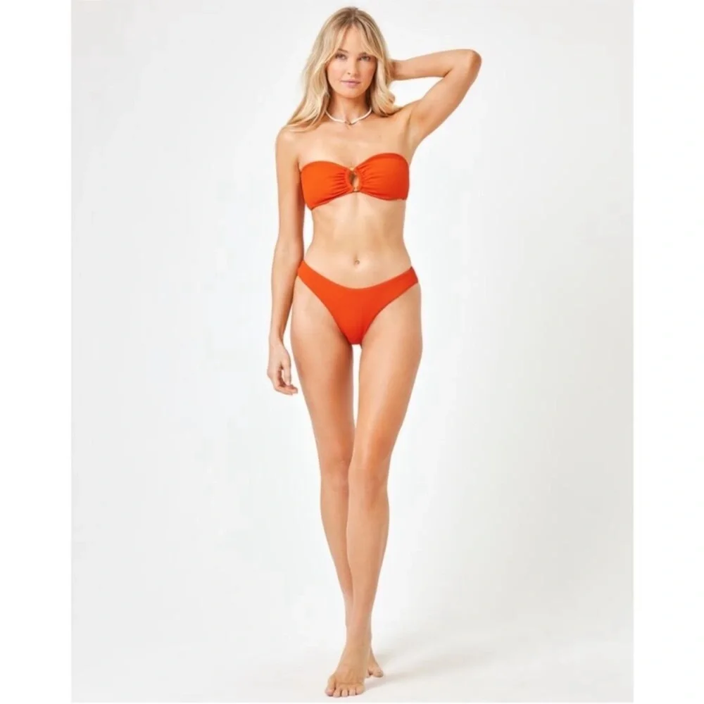 L*SPACE Jasper Top & Rocky Classic Bottoms Bikini Set Pimento Orange Red LARGE - Picture 12 of 12